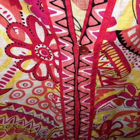 Set of 2 Choices Womens Pink Floral Linen Large Blazer Jacket XL Skirt Summer - Picture 11 of 16